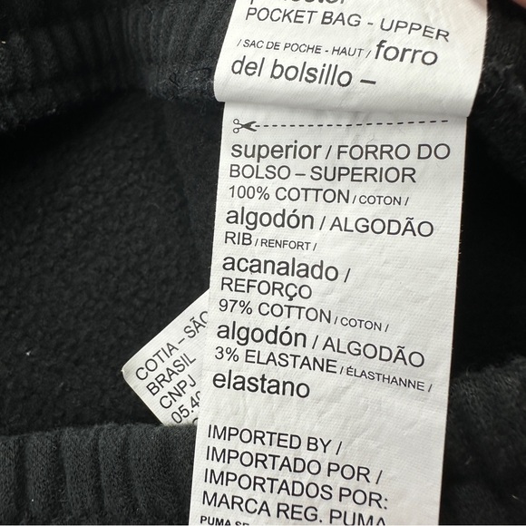 Puma Black Joggers Sweat Pants Medium Mens Athletic Casual Knit Tracksuit - Picture 7 of 9